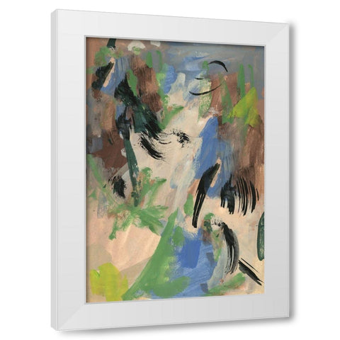 Linen and Blues I White Modern Wood Framed Art Print by Wang, Melissa