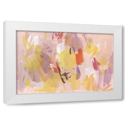 Pink Abstraction I White Modern Wood Framed Art Print by Wang, Melissa