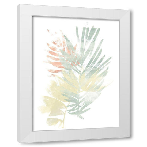 Pastel Tropics I White Modern Wood Framed Art Print by Vess, June Erica