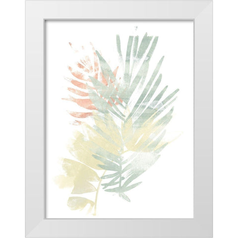Pastel Tropics I White Modern Wood Framed Art Print by Vess, June Erica
