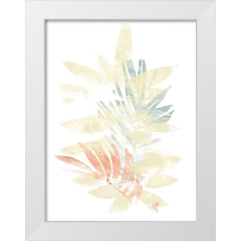 Pastel Tropics II White Modern Wood Framed Art Print by Vess, June Erica