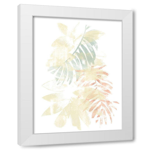 Pastel Tropics III White Modern Wood Framed Art Print by Vess, June Erica