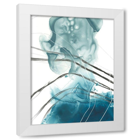 Bella Indigo I White Modern Wood Framed Art Print by Vess, June Erica