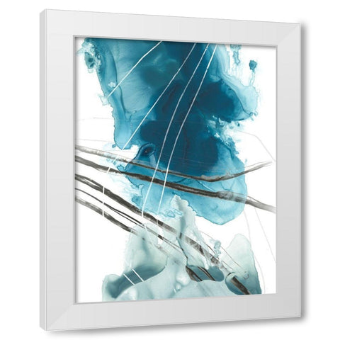 Bella Indigo II White Modern Wood Framed Art Print by Vess, June Erica