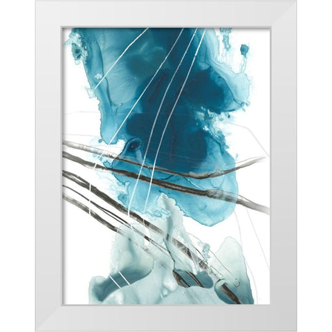 Bella Indigo II White Modern Wood Framed Art Print by Vess, June Erica