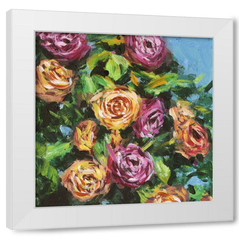 Roses in Sunlight I White Modern Wood Framed Art Print by Wang, Melissa