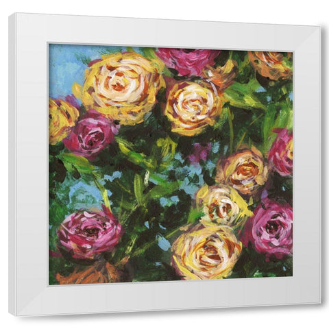 Roses in Sunlight II White Modern Wood Framed Art Print by Wang, Melissa