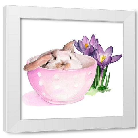 Bunny Crossing II White Modern Wood Framed Art Print by Parker, Jennifer Paxton