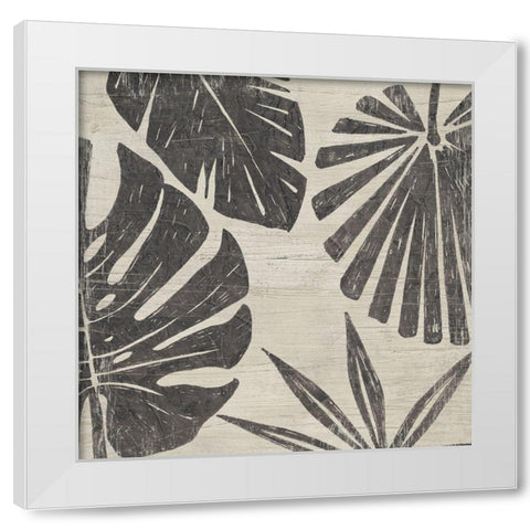 Tribal Palms II White Modern Wood Framed Art Print by Vess, June Erica