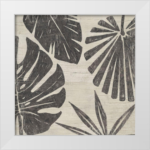 Tribal Palms II White Modern Wood Framed Art Print by Vess, June Erica