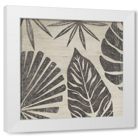 Tribal Palms III White Modern Wood Framed Art Print by Vess, June Erica
