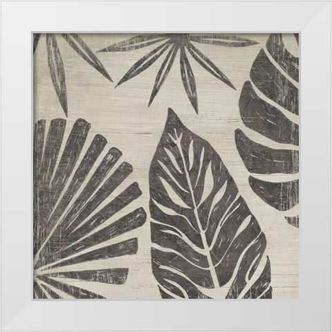 Tribal Palms III White Modern Wood Framed Art Print by Vess, June Erica
