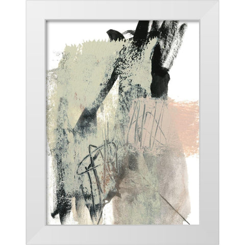 Blush and Black II White Modern Wood Framed Art Print by Goldberger, Jennifer