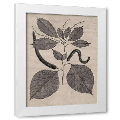 Eloquent Leaves II White Modern Wood Framed Art Print by Vision Studio