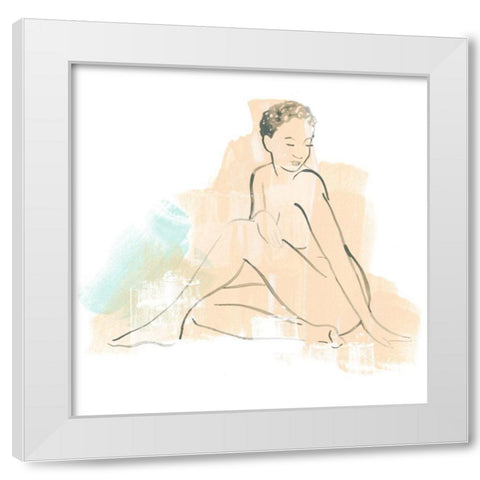 Colorblock Figure II White Modern Wood Framed Art Print by Vess, June Erica