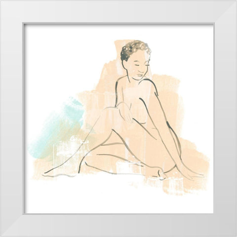 Colorblock Figure II White Modern Wood Framed Art Print by Vess, June Erica