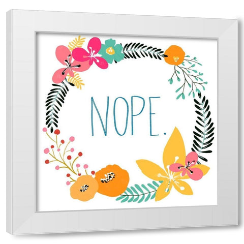 Snarky Florals I White Modern Wood Framed Art Print by Vess, June Erica