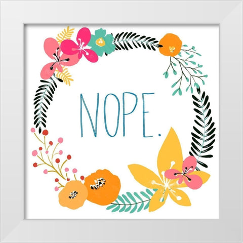 Snarky Florals I White Modern Wood Framed Art Print by Vess, June Erica