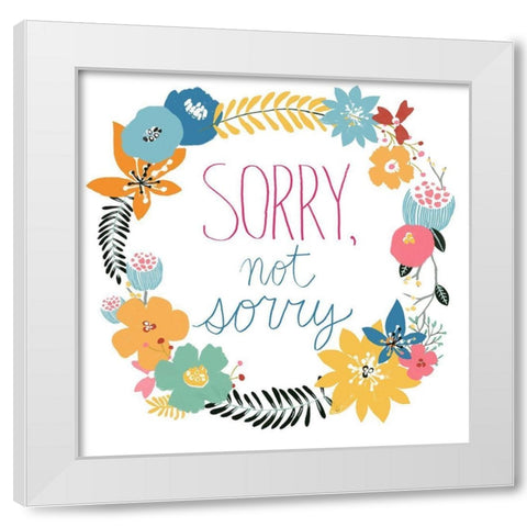 Snarky Florals II White Modern Wood Framed Art Print by Vess, June Erica