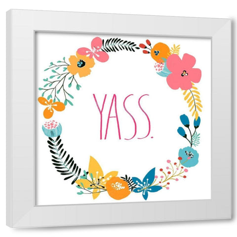 Snarky Florals III White Modern Wood Framed Art Print by Vess, June Erica