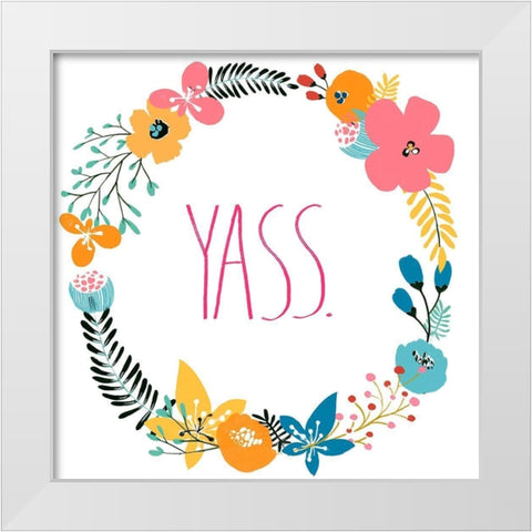 Snarky Florals III White Modern Wood Framed Art Print by Vess, June Erica