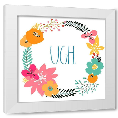 Snarky Florals IV White Modern Wood Framed Art Print by Vess, June Erica