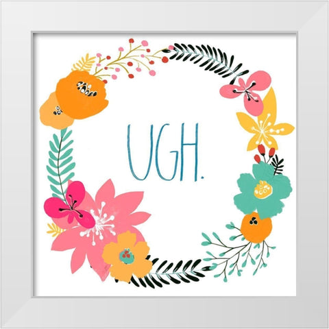 Snarky Florals IV White Modern Wood Framed Art Print by Vess, June Erica