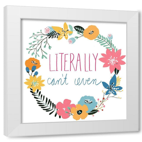 Snarky Florals VI White Modern Wood Framed Art Print by Vess, June Erica