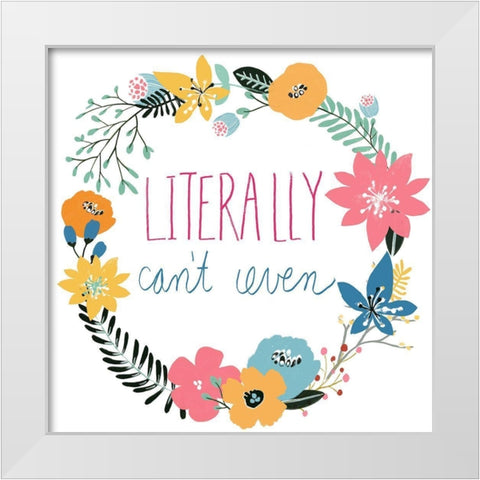 Snarky Florals VI White Modern Wood Framed Art Print by Vess, June Erica