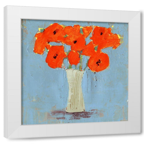 Orange Poppy Impression II White Modern Wood Framed Art Print by Borges, Victoria