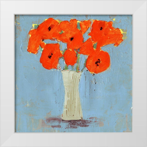 Orange Poppy Impression II White Modern Wood Framed Art Print by Borges, Victoria