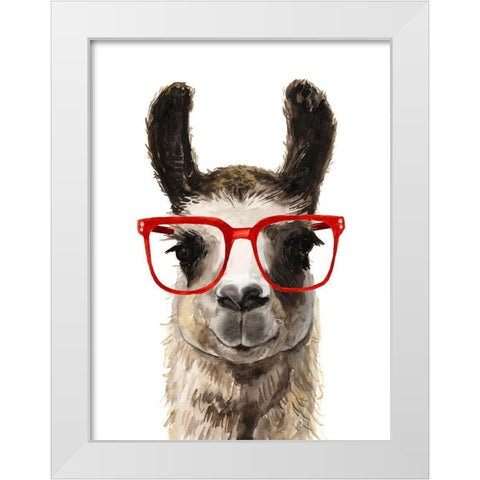 Hip Llama I White Modern Wood Framed Art Print by Borges, Victoria