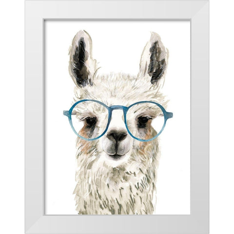 Hip Llama II White Modern Wood Framed Art Print by Borges, Victoria