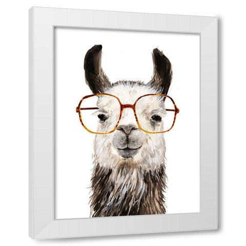Hip Llama III White Modern Wood Framed Art Print by Borges, Victoria