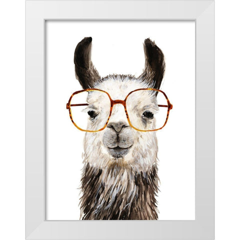 Hip Llama III White Modern Wood Framed Art Print by Borges, Victoria