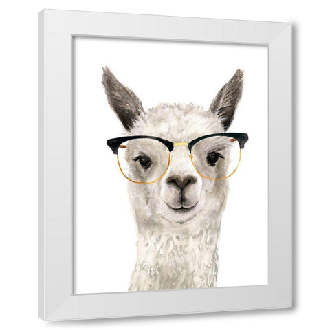 Hip Llama IV White Modern Wood Framed Art Print by Borges, Victoria