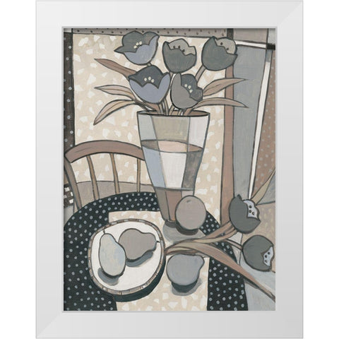 Table Top II White Modern Wood Framed Art Print by OToole, Tim