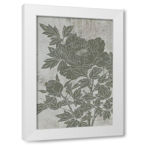 Blooming Peony II White Modern Wood Framed Art Print by Wang, Melissa