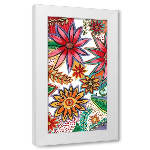 Flowering Garden Whimsy I White Modern Wood Framed Art Print by Moore, Regina