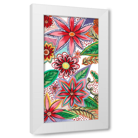 Flowering Garden Whimsy II White Modern Wood Framed Art Print by Moore, Regina