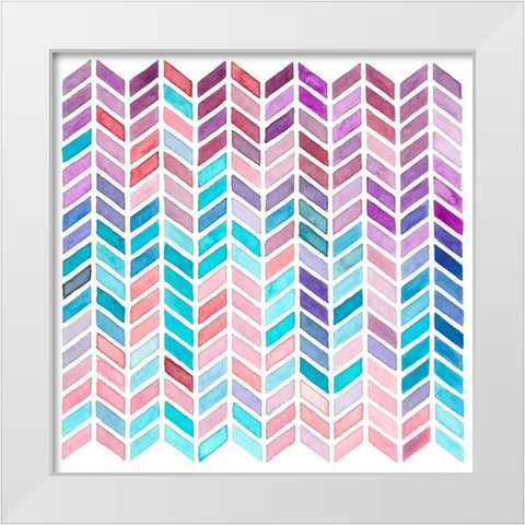 Geometric Trance II White Modern Wood Framed Art Print by Moore, Regina