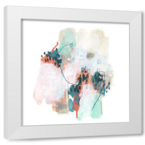 Tangerine Cloud I White Modern Wood Framed Art Print by Vess, June Erica