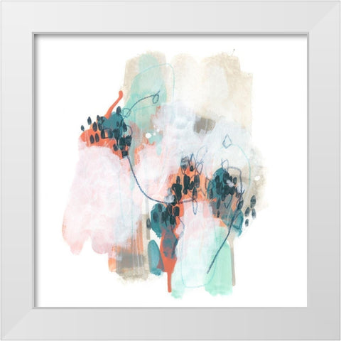 Tangerine Cloud I White Modern Wood Framed Art Print by Vess, June Erica