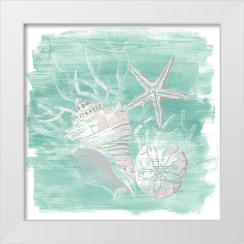 Weathered Shell Assortment I White Modern Wood Framed Art Print by Vess, June Erica