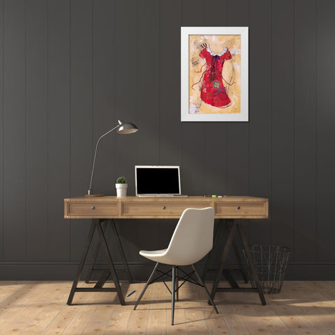 Dress Whimsy V White Modern Wood Framed Art Print by St. Hilaire, Elizabeth