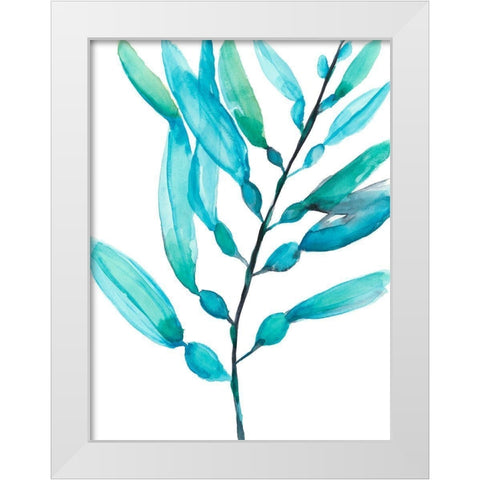 Watercolor Kelp I White Modern Wood Framed Art Print by Goldberger, Jennifer
