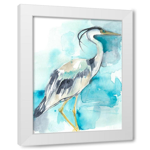 Heron Splash I White Modern Wood Framed Art Print by Goldberger, Jennifer