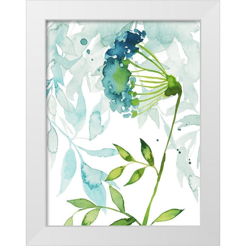 Flower and Leaf Layers I White Modern Wood Framed Art Print by Popp, Grace