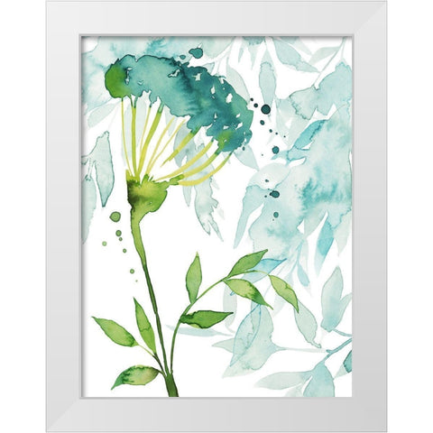 Flower and Leaf Layers II White Modern Wood Framed Art Print by Popp, Grace