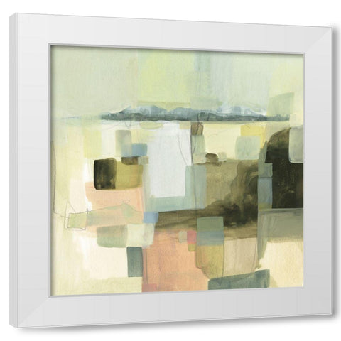 Apricot and Sage I White Modern Wood Framed Art Print by Borges, Victoria